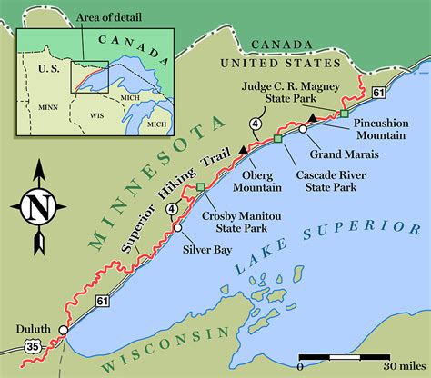 Map Of Superior Hiking Trail